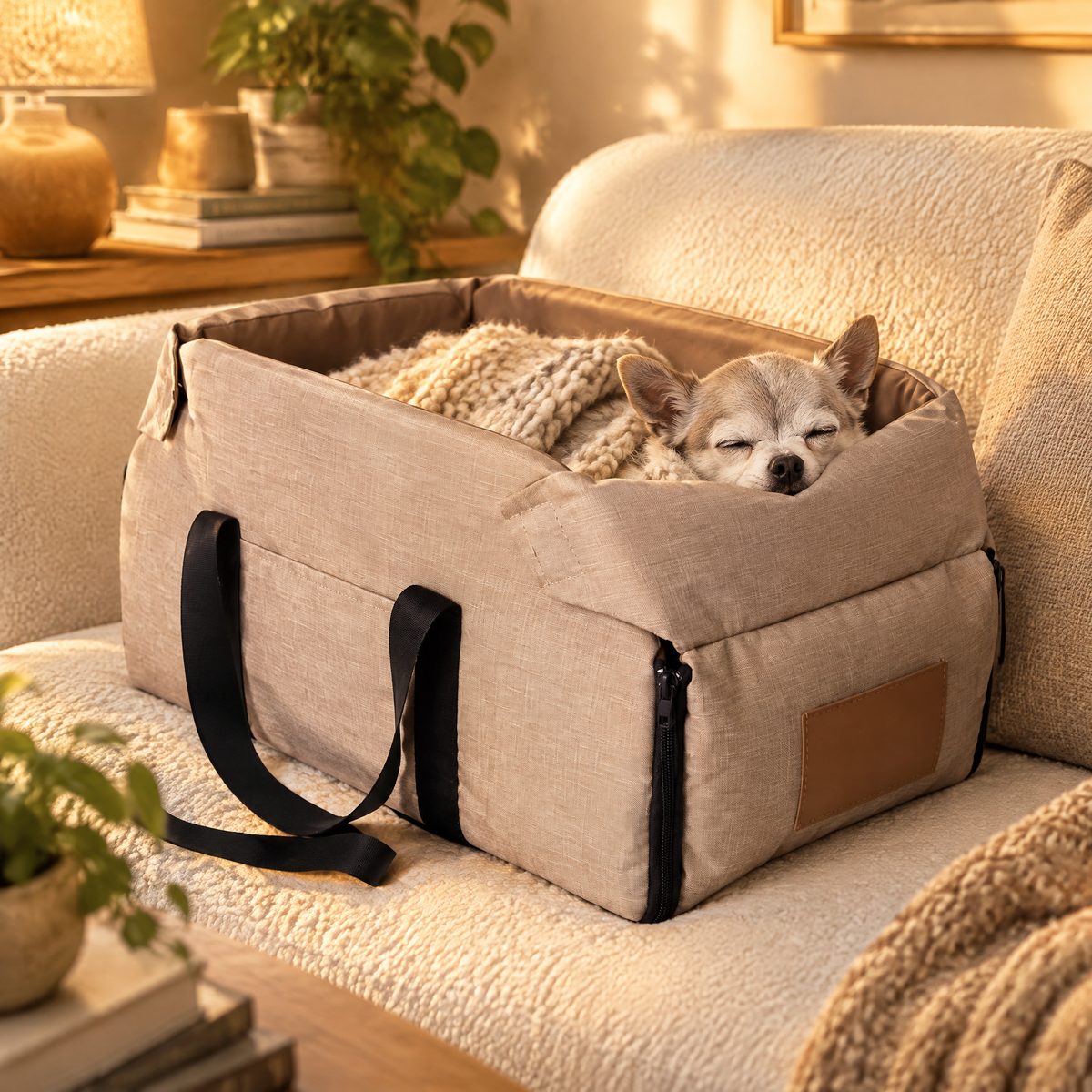 Console Dog Car Seat for Dogs up to 15 lb