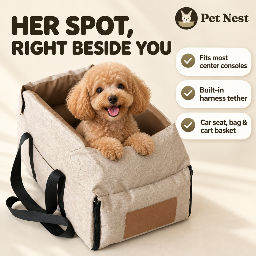 Console Dog Car Seat for Dogs up to 15 lb
