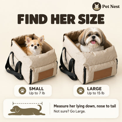 Console Dog Car Seat for Dogs up to 15 lb
