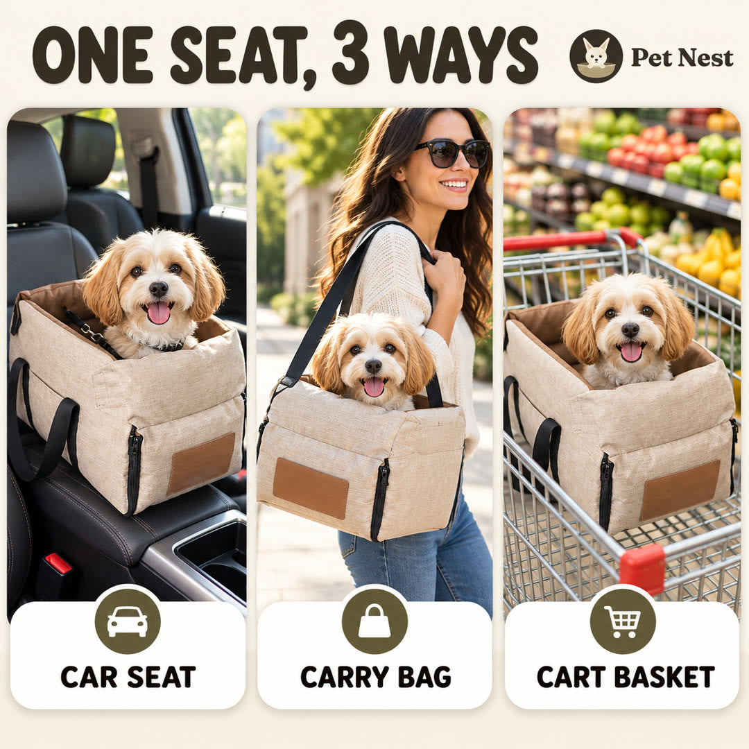 Console Dog Car Seat for Dogs up to 15 lb