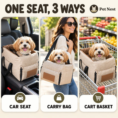 Console Dog Car Seat for Dogs up to 15 lb